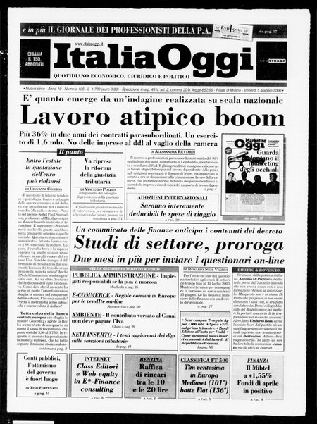 Italia oggi : quotidiano di economia finanza e politica